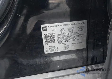 2020 Chevrolet Trax Awd Ls from USA, damaged, VIN 3GNCJNSB1LL129482